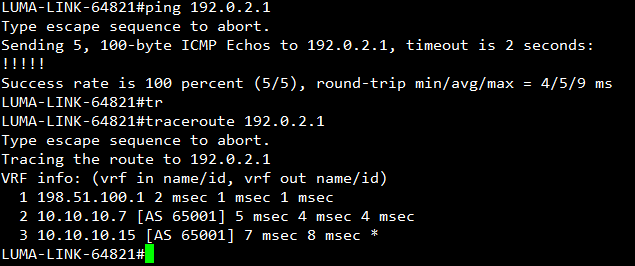 LUMA-LINK ping and traceroute
